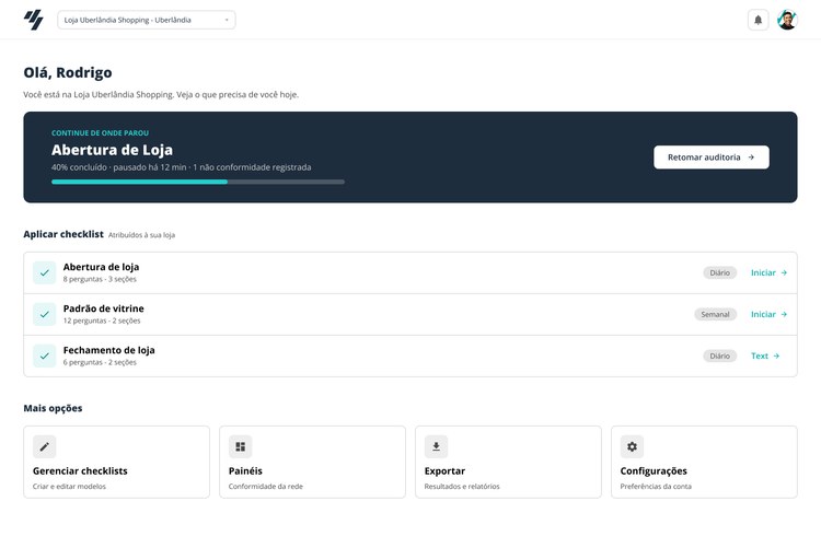 Redesign do fluxo de checklist de auditoria para uma rede de varejo