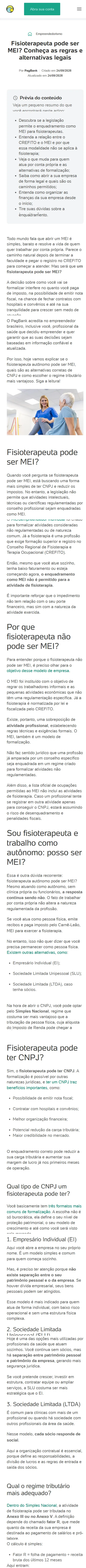 Layout mobile completo de um post, com o texto em coluna única.
